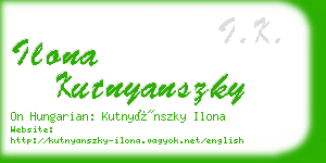 ilona kutnyanszky business card